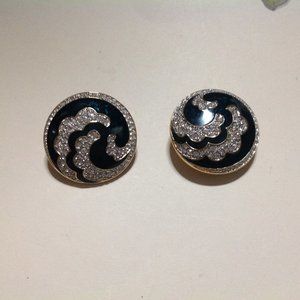 Large Retro Genuine Swarvoski Crystal Clip Earrings